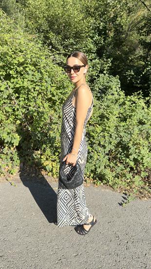 Çizgi Desenli Tulum