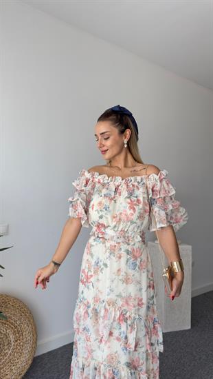 Palmin Fırfırlı Şifon Etekli Takım