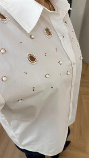 Orj Model İnci Ve Taş Detaylı Gömlek(ÖN SİPARİŞ ÜRÜNÜ)