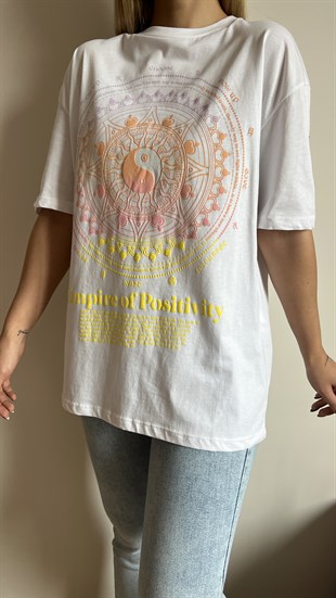 Renkli Kabartma Baskı Tshirt