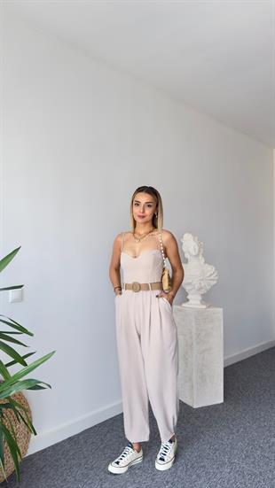 Vero Kemer Detaylı Askılı Taş Tulum