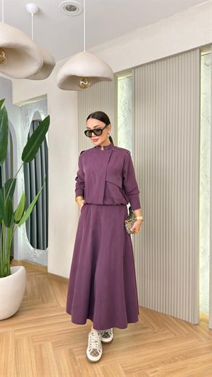 Bordo Bellis Premium Etekli Tensel Modal Takım