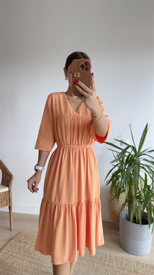 Rove Beli Lastikli Somon Elbise