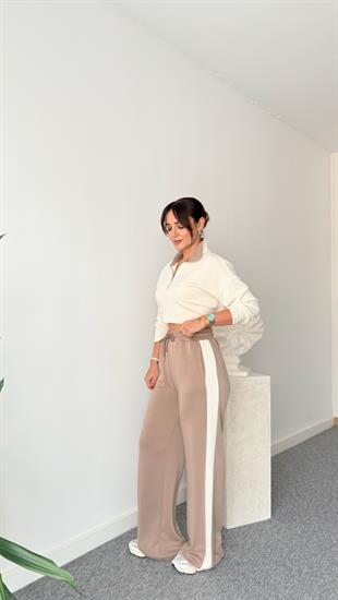 Nisel Fermuarlı Renk Geçişli Ekru Modal Takım