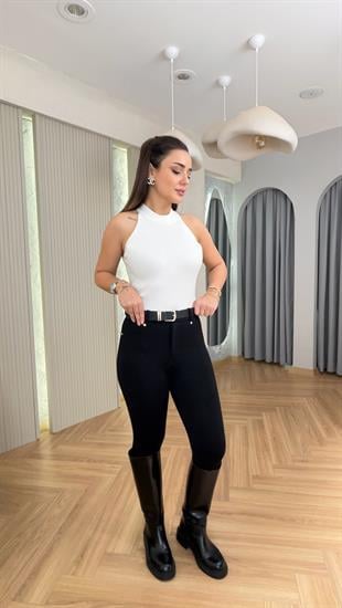 Veit Zra Model Kemerli Çelik Tayt Pantolon