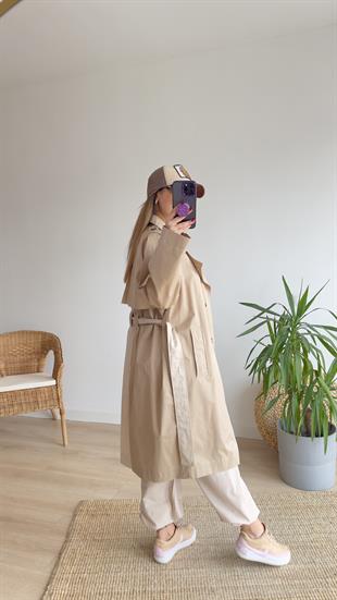 Çift Renk Tasarım Trençkot