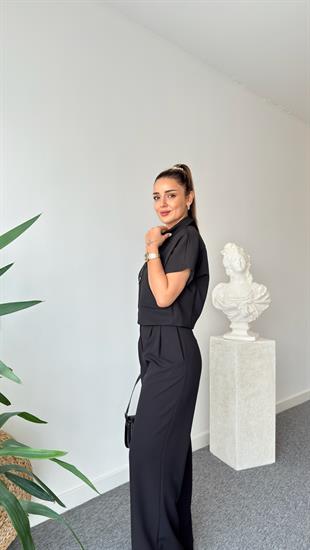 Siyah Fermuarlı Zra Model Ceket Takım
