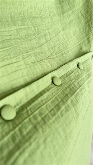 Yanları Düğme Detay Yeşil Gömlek