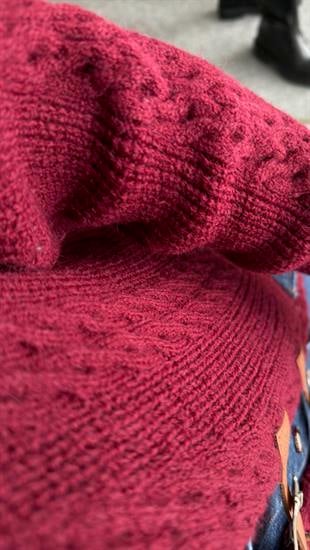 Bordo Neil Kot Gömlek Parçalı Tasarım Hırka