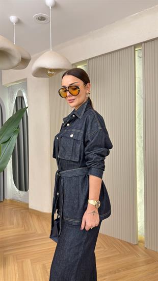 Lacivert Verve Kuşaklı Massi Jean Takım 