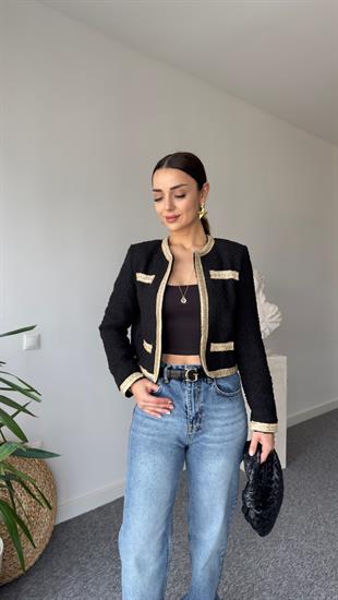 Gold Biyeli Tüvit Ceket