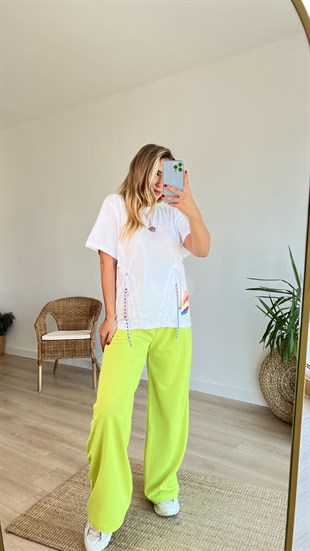 Twist Model Tasarım Beyaz Tshirt