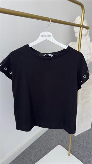 Kuş Gözlü Ntwrk Model Siyah Tshirt