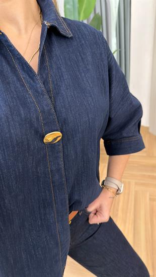 Gold Aplikeli Zra Model Tensel Kot Gömlek