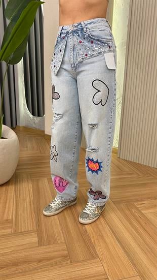 Betta Taş Ve Baskı Detaylı Tasarım Jean 