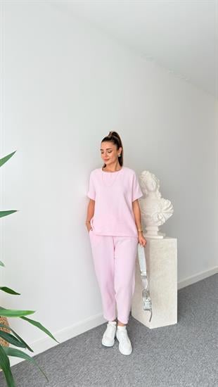 Pembe Jaker  Keten Salaş Takım