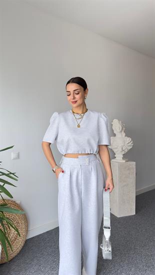 Mande Balon Kol Gri Tshirt