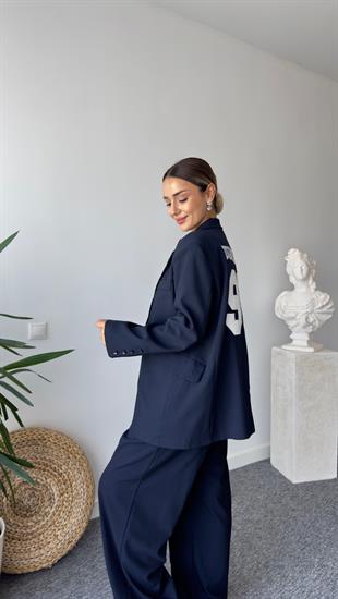 98 Yazılı Lacivert Blazer Ceket