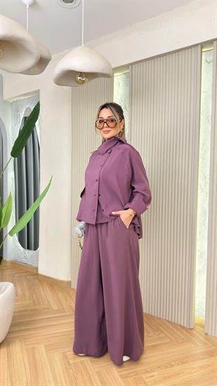 Mürdüm Tek Cepli Şal Yaka Tensel Takım