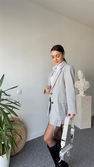 Bonia Taşlı Gri Blazer Ceket