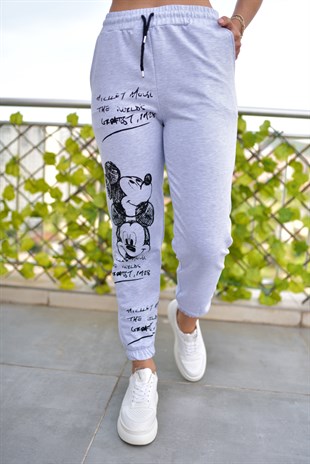 Mickey Mouse Baskılı Gri Eşofman Takımı