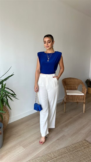 Network Model Sırtı Zincir Detaylı Mavi Bluz