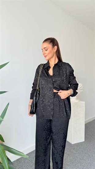 Siyah Mani Benekli Gömlek