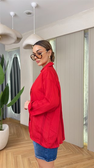 Laiva Oversize Kırmızı Gömlek