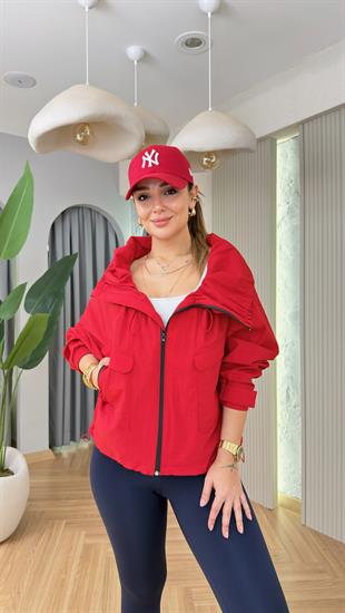 Kırmızı Larry Marka Model Büzgülü Ceket