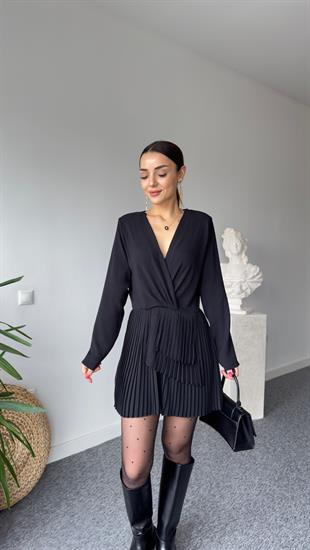 Ruben Piliseli Siyah Şort Tulum