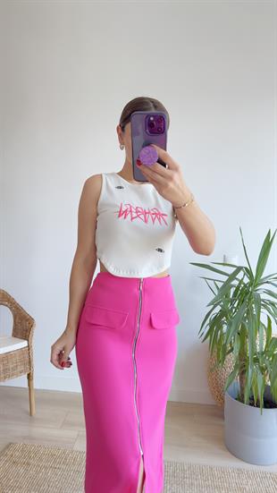 Marka Model Etiket Detaylı Beyaz Atlet