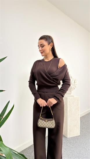 Kahve Çift Katlı Zra Model Triko