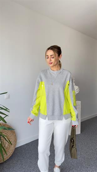 Tws Model Yeşil Paraşüt Garnili Sweat