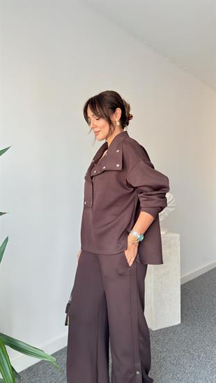 Kahve Koe Çıtçıtlı Modal Takım