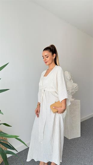 Merla Bej İkili Elbise Takım