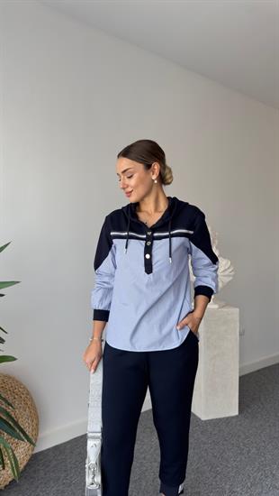 Rocca Gömlek Garnili Düğmeli Modal Sweat