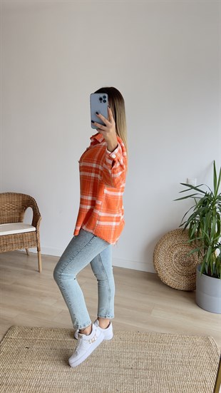 Turuncu Oduncu Ekose Ceket