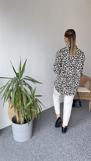 Keny Leopar Desen Gabardin Ceket