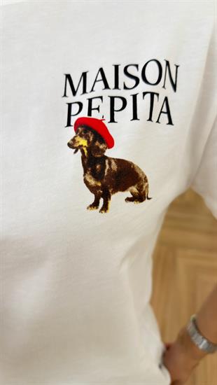 Petita Sırt Baskı Detaylı Beyaz Tshirt