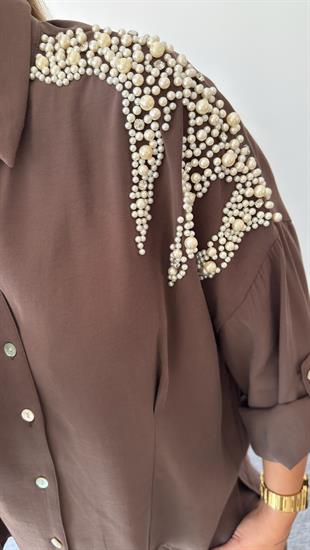 Kahve Ruja İncili Tasarım Takım