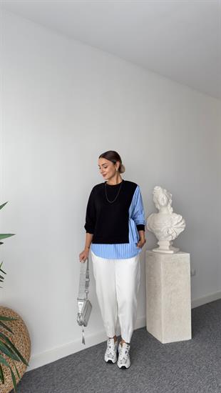 Endro Yan Gömlek Bağlamalı Modal Sweat