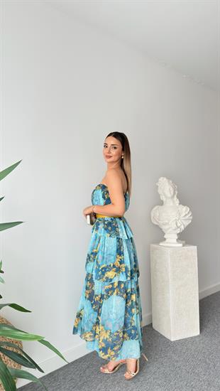 Katlı Straplez Zra Model Elbise 