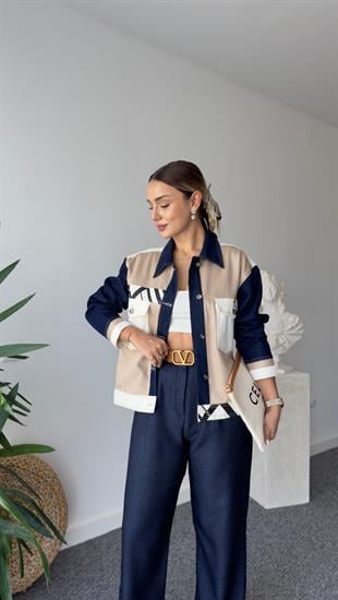 Shery Marka Model Garnili Aksesuar Detay Tasarım Ceket 