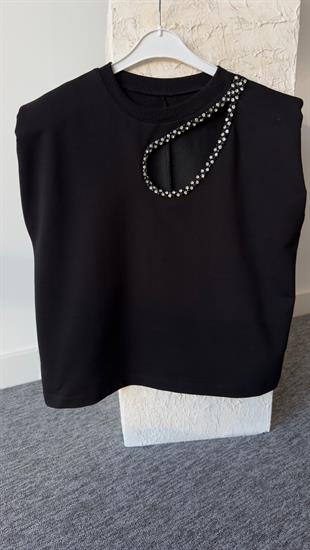 Orj Model Damla Taş İşlemeli Tshirt