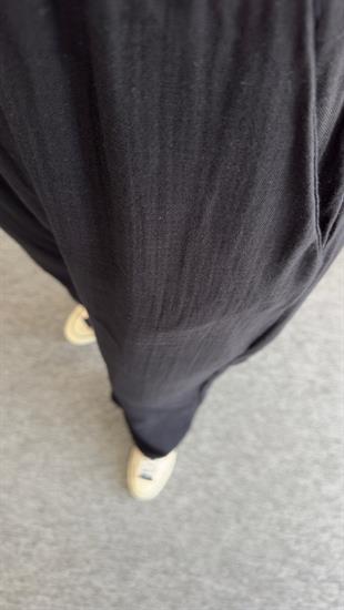 Müslin Bol Paça Siyah Pantolon