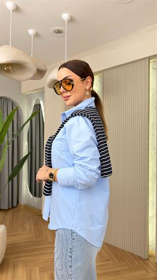 Mavi Mencia Akseuar Detaylı Gömlek