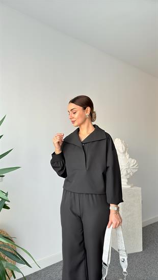 Siyah Beli Stoperli Double Takım