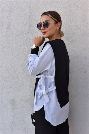 Yanları Bağlamalı Gömlek Sweat