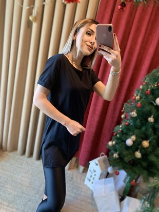 Yırtmaçlı Basic Tshirt