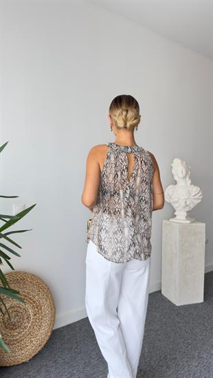 Anımal Desen Şifon Bluz